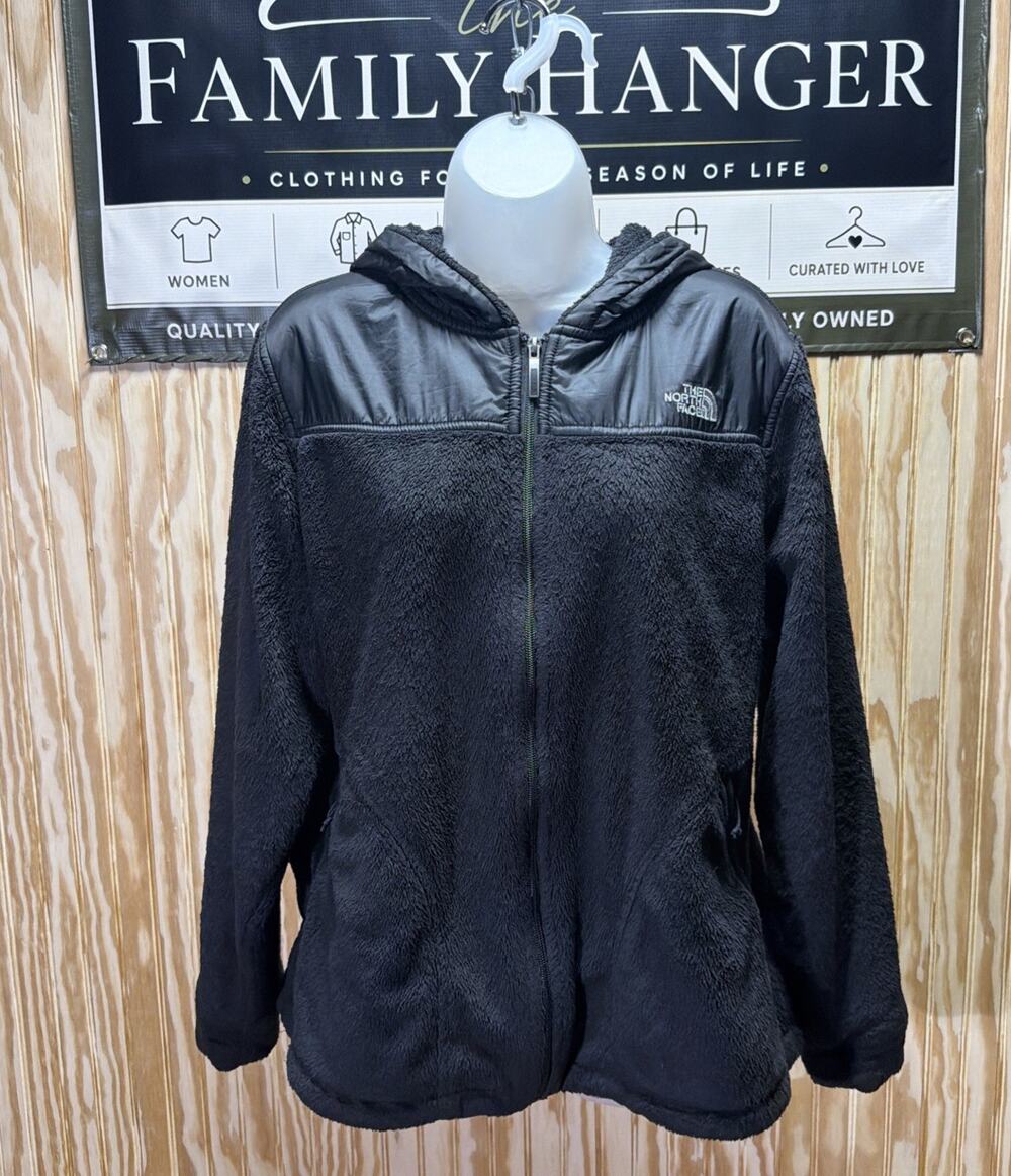 Northface Sherpa Fleece Full Zip Hoodie Women’s XL Black Jacket